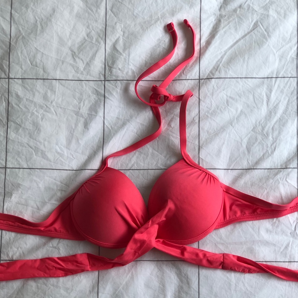 Fuschia push up bikini top, size 34b